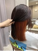 ビビットオレンジ　インナーカラー