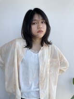 シェル 津山の手店(shel) レイヤーボブ/ブルーブラック/夏カラー/髪質改善/シースルー