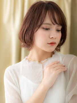カバーヘア ブリス 大宮西口(COVER HAIR bliss) フレンチバングブリーチなしインナーボブハッシュカット30代323Z