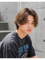 MEN's Baguz MEN'Sカット/ MEN'Sパーマ/ MEN'Sカラー 韓国ミディアム×フェザーカール×センターパートレイヤー