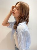 田村】マロンベージュ/かきあげロング/涼しげヘア20代30代/韓国
