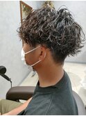 波巻きスパイラルパーママッシュショート無造作パーマ刈り上げ