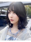 縮毛矯正/髪質改善トリートメント/ミディアムヘア/グレージュ