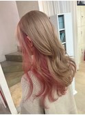 ☆まろやかベージュ×やわらかピンクのインナーカラー☆