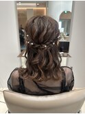 ハーフアップ＊結婚式ヘアセット＊パーティヘア