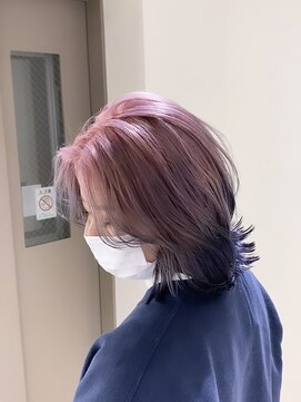 フレームプラス 御堂筋難波店(FRAME +) エンドカラー・ペールピンク/ネイビー