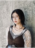 シースルーボブ　×   ブルーブラック