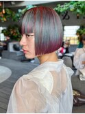 秋色ワンレン透明感カラーネビージュ黒髪小顔_ba531931
