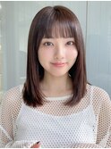 小顔 フェミニンロング メルティーカラー 似合わせカット"