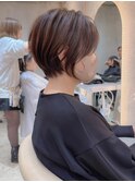 □ウェーブミディアム似合わせカットメルティカラーショート/