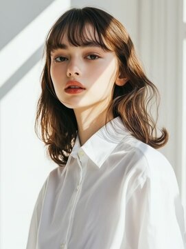 ミロア 薬院(miroa) オーガニックカラー ベージュカラー ゆる巻きミディアム