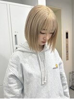 ジゼル 梅田(GiseL)&nbsp;ハイトーンボブ抜きっぱなしブロンドヘア髪質改善トリートメント