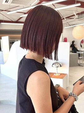 アム(am) ブリーチなしダブルカラー　チェリーピンク　カシス