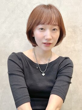 メゾンドイギー(MAISON de IGGY) ブリーチなしマロンベージュナチュラル丸みショートボブ