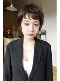 ショートヘア/パーマショート/透明感カラーくびれヘア