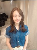 レイヤーカット/ミルクティーブラウン