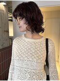 ボルドー艶感のレイヤーボブパーマ