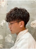 桑名メンズパーマツイストスパイラルパーママッシュウルフカット