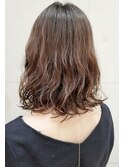 透け感ゆるウェーブパーマ
