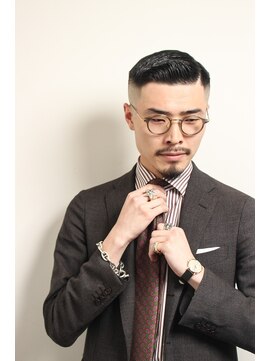 メリケンバーバーショップ フクオカ(MERICAN BARBERSHOP FUK) ソフトツーブロックフェザーマッシュくせ毛風パーマ3