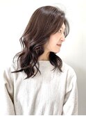 【FOLK】透明感ダークラベンダー☆似合わせゆる巻きミディ♪