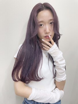 リノショアーズ 日本大通り店(RINOSHORES) 韓国風ロングヘア―透けるラベンダーウェーブくびれカールmaaya