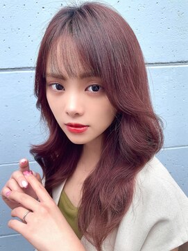 アローラ 三軒茶屋(Allora) 大人女性シースルー透明感ゆる巻きチェリーブラウンヘア♪