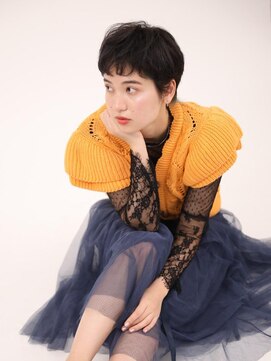 ショコラ アベノ(Chocolat ABENO) #ミニウルフ#くすみブルー#外ハネショート