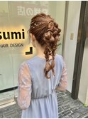 結婚式ヘアセット×編みおろしstyle