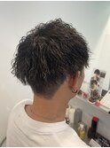ツイストスパイラルパーマ メンズカット 波巻き