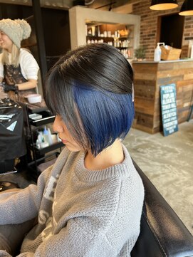 ソル ヘアー デザイン(SOL HAIR DESIGN) インナーカラー×ブルー