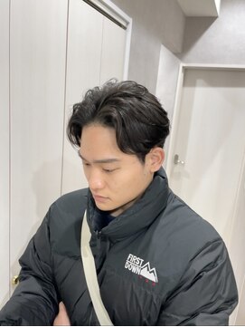 メレ 仙台(Mele) カルマパーマアッシュブラック/マッシュパーマウルフ/MEN'S HAIR