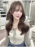人気韓国くびれヘア＊シースルー前髪顔周りカットピンクベージュ