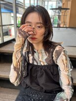 ハピネス 西大寺店(Happiness)&nbsp;ミディアムウルフカット ネビージュ レイヤーカット