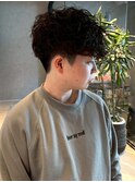 ツイストスパイラルパーマ メンズショート ツーブロック 束感