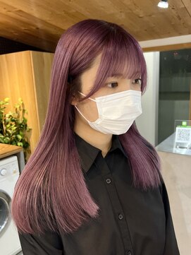 キラ 原宿(KILLA) ブリーチありダブルカラー/ピンクラベンダー/ローレイヤー/原宿