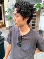 ローレンアンドパレード 並木坂店(Lauren&Parade) センターパート 波巻きスパイラルパーマ 束感 ミディアムパーマ