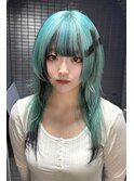 十字架デザインカラー×ロングくらげウルフカット