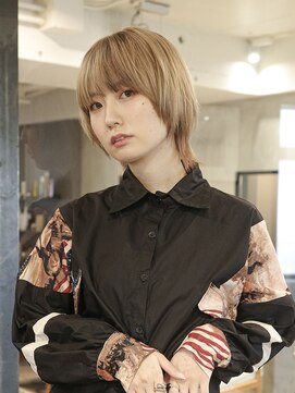 ネロ ヘアサロン 渋谷(NERO HAIR SALON) 【倉田真希】ショートウルフ　ミルクティーベージュ　前髪あり