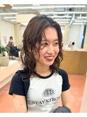 20代30代40代パーマミディアムロングレイヤーカットブリーチなし