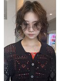 【抜け感×アンニュイ】ウエット質感の無造作ウェーブボブ