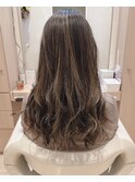 こなれワンカールゆるふわメッシュ似合わせデザインカラー40代