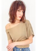 ★30代40代人気厚めバング小顔ローライト毛先パーマスリークボブ