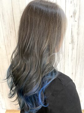 ヘアリゾート リノ(Hair resort Lino) 『ブリーチ×3 デザインカラー』グレージュ+ブルー
