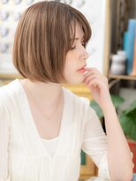 カバーヘア ブリス 志木南口駅前店(COVER HAIR bliss)&nbsp;外国人風ミルクティーブラウンツヤ感前下がりボブa20代30代40代