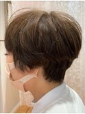 30代40代大人かわいいヘアショートカットサンドベージュ[草加駅]