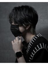 【インナーカラー×センターパートウルフ】［メンズ/メンズパーマ/スパイラルパーマ/メンズカット/渋谷］