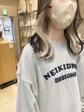 ロンドシェリ 仙台(Lond Cheri) シルキーベージュインナーカラー グレージュ デザインカラー