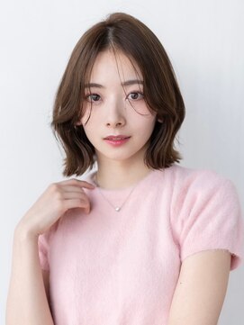 イオ 本厚木(io) 大人かわいい切りっぱなしボブ韓国レイヤーかきあげ前髪卵型