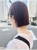 20代30代ミニボブココアブラウン小顔美肌ストレート丸み
